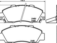 Placute frana HONDA ACCORD Mk V cupe (CD) (1993 - 1998) Textar 2165101