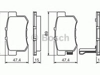 Placute frana HONDA ACCORD VII Tourer (CM) (2003 - 2016) Bosch 0 986 461 006