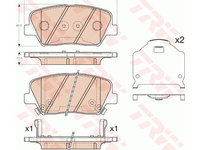 Placute frana Hyundai I30 (Gd), 06.2011-, Veloster (Fs), 03.2011-, Kia Carens 4, 03.2013-, Ceed (Jd), 05.2012-, Pro Cee´D (Jd), 03.2013-, Sorento 2 (Xm), 11.2009-, TRW