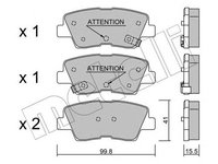 Placute frana HYUNDAI i40 CW VF METELLI 2208861