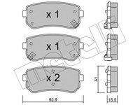 Placute frana HYUNDAI ix35 LM EL ELH METELLI 2207250