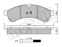 Placute frana IVECO DAILY III platou sasiu METELLI 2208510