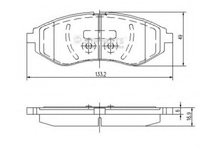 Placute frana J3600911 NIPPARTS pentru Chevrolet Aveo Chevrolet Sonic Chevrolet Spin Daewoo Kalos Chevrolet Kalos Chevrolet Cobalt