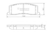 Placute frana J3612011 NIPPARTS pentru Toyota Estima Toyota Previa Toyota Tarago