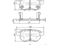 Placute frana J3612034 NIPPARTS pentru Toyota Ist Toyota Urban Toyota Iq Toyota Auris Toyota Blade Toyota Ractis Toyota Verso Toyota Prius Toyota Camry Toyota Vitz Toyota Yaris Toyota Yarisvitz Toyota Altis Toyota Corolla Toyota Avalon