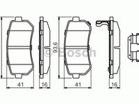 Placute frana KIA PRO CEE'D (ED) (2008 - 2013) Bosch 0 986 494 627