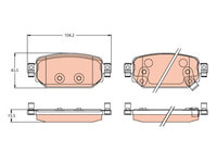 Placute frana Mazda 3 (Bm, Bn), 07.2013-, 3 Saloon (Bm, Bn), 09.2013-, TRW GDB2172