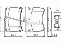 Placute frana MAZDA 323 C V BA BOSCH 0986461141