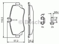 Placute frana MERCEDES-BENZ A-CLASS W168 BOSCH 0986424469