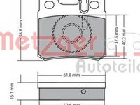 Placute frana MERCEDES-BENZ C-CLASS W202 METZGER 1170158