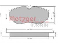 Placute frana MERCEDES-BENZ SPRINTER 3-t platou sasiu 906 METZGER 1170040