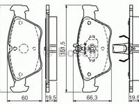 Placute frana MERCEDES SLK (R170) (1996 - 2004) Bosch 0 986 494 002