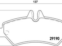 Placute frana Mercedes Sprinter 906, Vw Crafter 30 (2e) SRLine parte montare : Punte spate