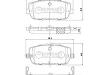 Placute frana N3613021 NIPPARTS pentru Mazda Mx-5 2005 2006 2007 2008 2009 2010 2011 2012 2013 2014