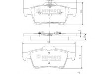 Placute frana N3613022 NIPPARTS pentru Ford C-max Ford Grand Peugeot 508 CitroEn C5 Mazda 5 Volvo C30 Volvo C70 Mazda 3 Volvo S40 Volvo V50 Ford Focus Renault Laguna