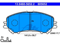 Placute frana Nissan Qashqai (J11, J11 ), 2013-2021, Renault Kadjar, 06.2015-, Motorizare 1.2 Tce, ATE