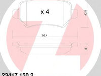 Placute frana OPEL ZAFIRA B (A05) (2005 - 2016) ZIMMERMANN 23417.150.2