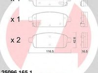 Placute frana OPEL ZAFIRA TOURER C P12 ZIMMERMANN 250961651