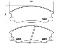 Placute frana P 30 013 BREMBO pentru Hyundai H Hyundai H-1 Hyundai Satallite Hyundai Grandeur Hyundai Xg Hyundai Trajet Hyundai Highway Hyundai Santa Daewoo Rexton