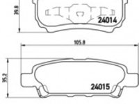 Placute frana P 54 034 BREMBO pentru Mitsubishi Galant Mitsubishi Lancer Mitsubishi Airtrek Mitsubishi Outlander Mitsubishi Cedia