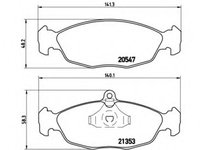 Placute frana P 59 011 BREMBO pentru Opel Corsa Opel Vectra Opel Vita Opel Tigra Daewoo Cielo Daewoo Nexia