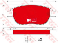 Placute frana PEUGEOT 207 CC (WD_) (2007 - 2016) TRW GDB1464DTE