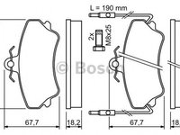 Placute frana RENAULT ESPACE II J S63 BOSCH 0986494056