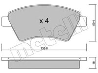 Placute frana RENAULT MEGANE II combi KM0 1 METELLI 2205440