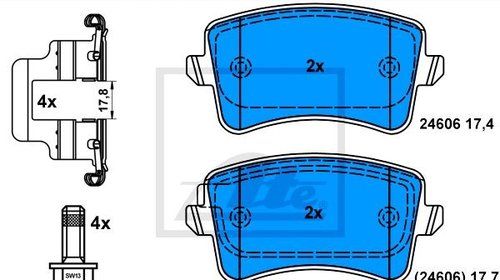 Placute frana spate Audi A4 8K2, B8 - ATE