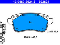 PLACUTE FRANA Spate RENAULT MEGANE IV Hatchback (B9A/M/N_) ATE 13.0460-2624.2 2015