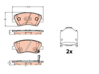 Placute frana Ssangyong Tivoli, Kia Soul, Pro Ceed, Optima, Ceed, Carens 4, Hyundai Veloster, 1 40, I30, I10, Accent 4, TRW