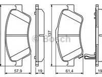 Placute frana TOYOTA AURIS (NRE15_, ZZE15_, ADE15_, ZRE15_, NDE15_) (2006 - 2012) Bosch 0 986 494 260