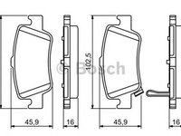 Placute frana TOYOTA AURIS TOURING SPORTS ADE18 ZWE18 ZRE18 BOSCH 0986494182