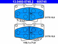 Placute frana TOYOTA LAND CRUISER (PZJ7_, KZJ7_, HZJ7_, BJ7_, LJ7_, RJ7_) (1984 - 2016) ATE 13.0460-5745.2