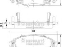 Placute frana TOYOTA YARIS/VITZ (SCP1_, NLP1_, NCP1_) (1999 - 2005) NIPPARTS J3602113