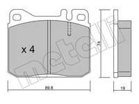 Placute frana VW LT 40-55 I platou sasiu 293-909 METELLI 2200112