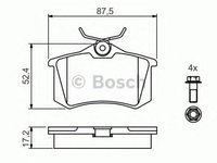Placute frana VW NEW BEETLE (9C1, 1C1) (1998 - 2010) Bosch 0 986 461 769