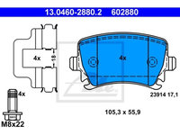 Placute frana Vw Touran, Tiguan, Sharan, Scirocco, Passat, Jetta, Eos, Skoda Yeti, Superb, Octavia, Seat Toledo, Leon, Exeo, Altea, Alhambra, Audi Tt, Q3, A6, A4, A3, Motorizare 2.0, ATE