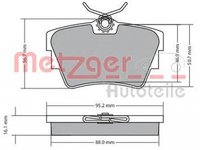 Placute frana VW TRANSPORTER IV bus 70XB 70XC 7DB 7DW 7DK METZGER 1170067