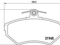 Placute frana VW VENTO (1H2) (1991 - 1998) BREMBO P 85 032