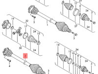 Planetara dreapta fata Audi A4 8E 2002 2003 1.8 T AVJ OEM 8E0407452X