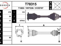 Planetara T78315 EAI pentru Vw Passat Seat Alhambra Vw Jetta Vw Vento Vw Eos Vw Sharan Vw Caddy Audi A3 Vw Golf Vw Rabbit Vw Touran Seat Altea Skoda Laura Skoda Octavia Seat Toledo Seat Leon Vw Bora Vw Cc Skoda Superb Audi Tt