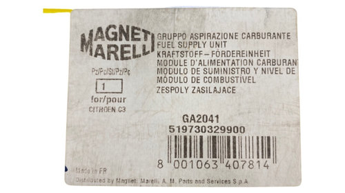 Pompa combustibil 1.1/1.4/1.6 Benzina CITROËN C3 I (FC_, FN_) [ 2002 - > ] Magneti Marelli 519730329900 OEM 9659874980