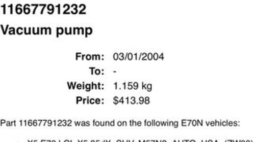 Pompa vacuum bmw E87 E90 E60 X3 X5 X6, seria 1/3/5, 7791232