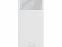 Power Bank Cu încărcare Rapidă Baseus Bipow 20000mAh 20W Alb (Ediție De Peste Mări) + USB-A - Cablu Micro USB 0,25m Alb (PPBD050302)