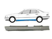 Prag metalic Bmw seria 3 (E36), 12.1990-03.2000, Combi, Sedan, partea Stanga, protectie, Tabla 1mm, Aftermarket