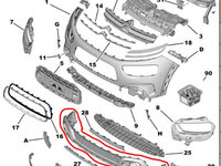 Prelungire bară față Inferioara spoiler pozitia 2 pentru Citroen C4 Cactus, an 2019 ULTIMA IN STOC!