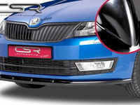 Prelungire Bara Fata Lip Spoiler Skoda Rapid (Typ NH) toate modelele ab 2012 CSR-CSL092-G Plastic ABS negru lucios