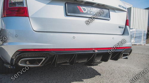 Prelungire difuzor bara spate Skoda Octavia Mk3 RS Hatchback Estate 2013-2019 v6 - Maxton Design