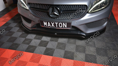 Prelungire splitter bara fata Mercedes C Class W205 Coupe Amg-Line 2015-2018 v4 - Maxton Design